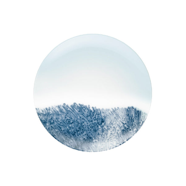 Raynaud Abysses dessert plate No. 2 in Limoges porcelain with marine design