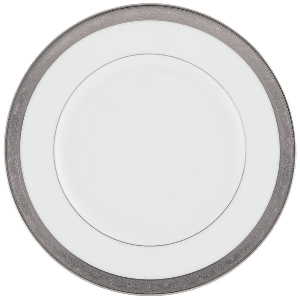 Raynaud Ambassador Platine porcelain dessert plate 22cm with platinum rim and Renaissance-style detailing