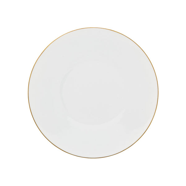 Limoges porcelain dessert plate 22cm with gold rim from the Monceau Gold collection by Raynaud