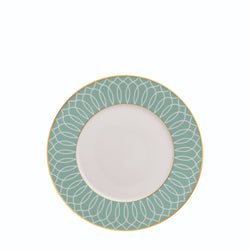 Dessert Plate Carlo Este by FÜRSTENBERG in fine porcelain with gold and green mosaic-inspired design by Carlo Dal Bianco.
