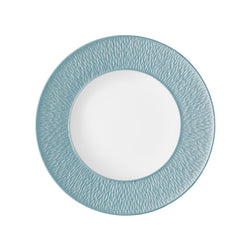 Raynaud Minéral Irisé Sky Blue 27cm porcelain dinner plate with iridescent glaze and organic relief
