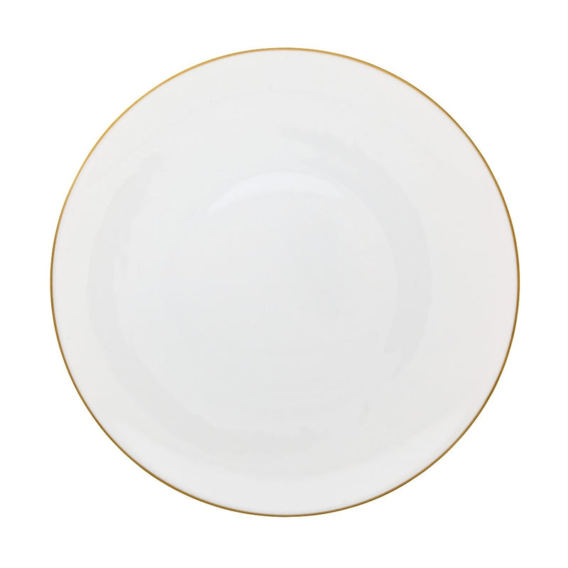 Limoges porcelain dinner plate 27cm with gold rim from the Monceau Gold collection by Raynaud