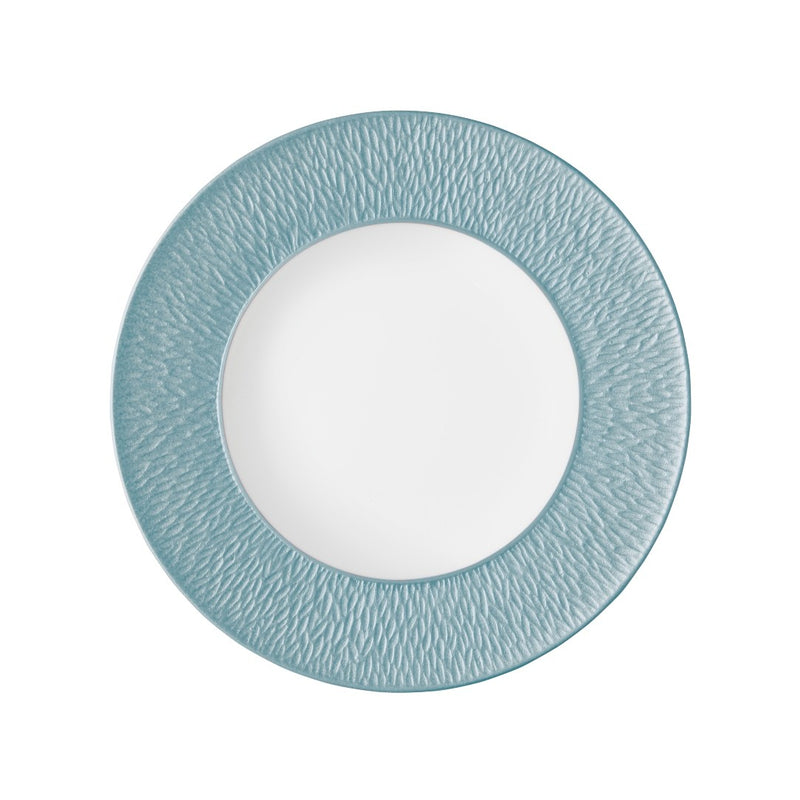 Raynaud Minéral Irisé Sky Blue 29cm porcelain dinner plate with iridescent glaze and nature-inspired texture