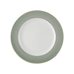 Francis Carreau Green porcelain dinner plate with green and gold check design by Rosenthal