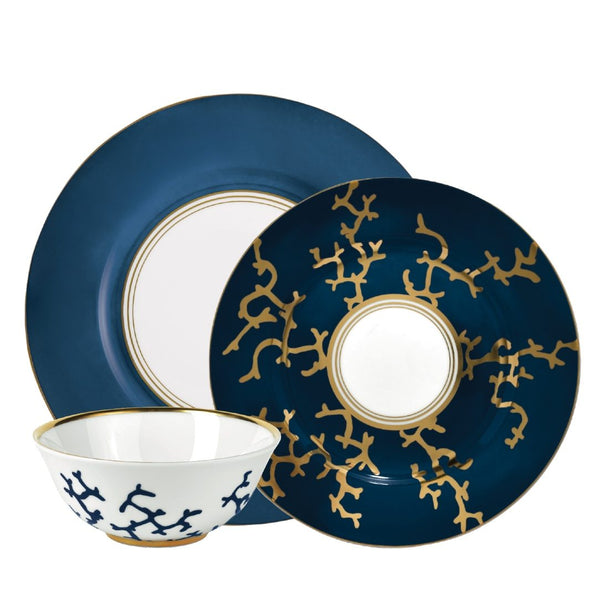 Dinnerware Set of 12 Pieces Cristobal Marine luxury porcelain by Raynaud