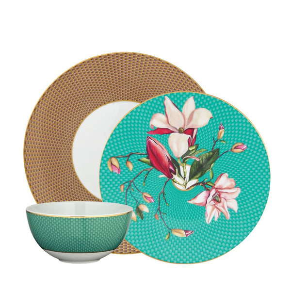 Raynaud porcelain dinnerware set of 12 mixing Trésor and Trésor Fleuri patterns