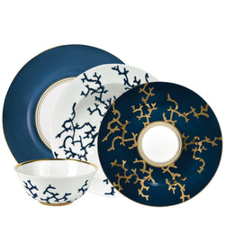 Dinnerware Set of 16 Pieces Cristobal Marine luxury porcelain by Raynaud