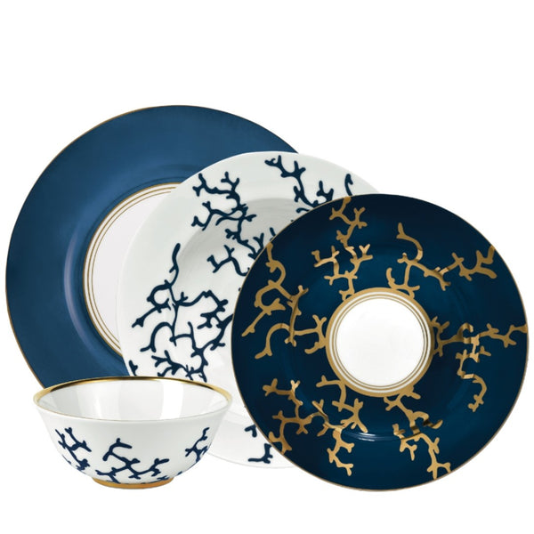 Dinnerware Set of 16 Pieces Cristobal Marine luxury porcelain by Raynaud