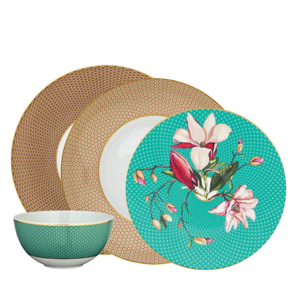 Raynaud porcelain dinnerware set of 16 mixing Trésor and Trésor Fleuri