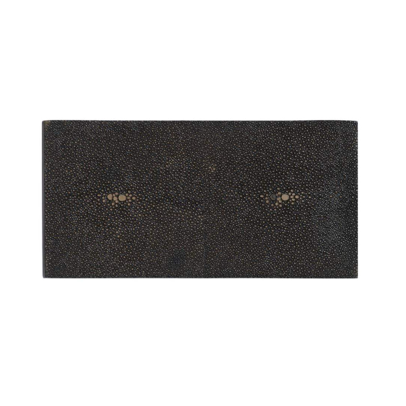 Double Faux Shagreen coaster in chocolate by Posh Trading Company, luxury stingray-textured base