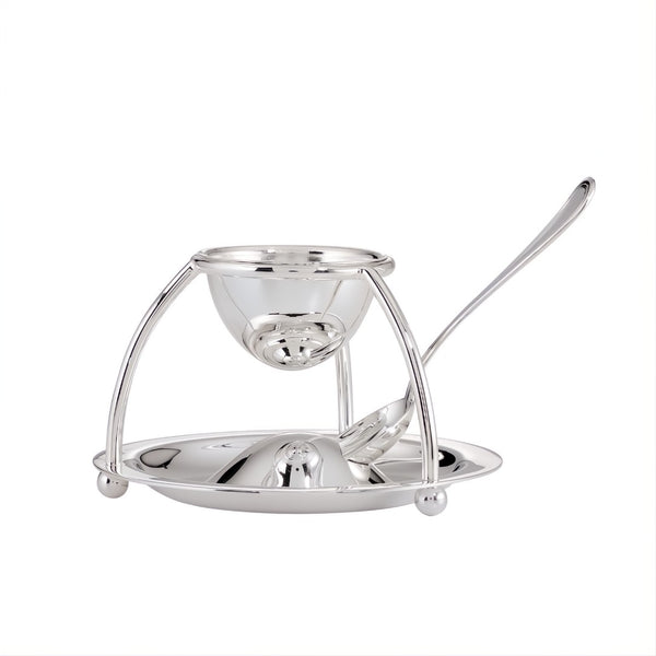 Egg Cup Holder With Spoon Venezia Silver-Plated by Greggio