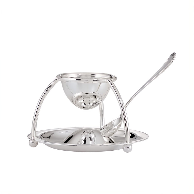 Egg Cup Holder With Spoon Venezia Silver-Plated by Greggio