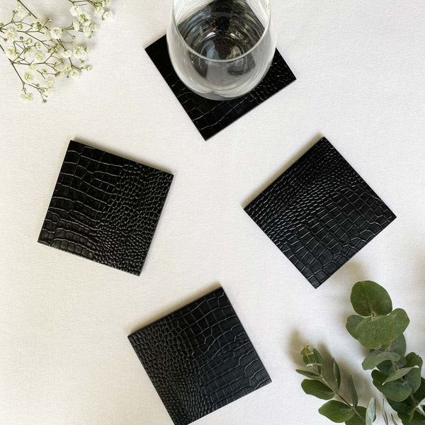 Coaster Faux Python Black by Posh Trading Company