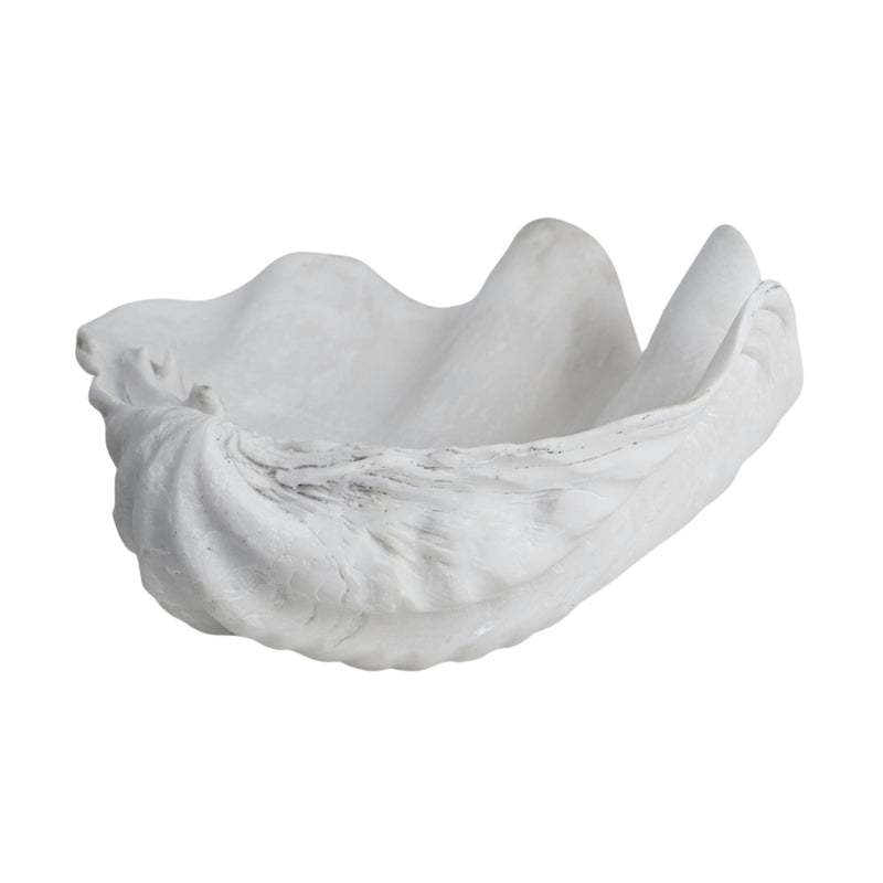 Small white faux shell decorative accent for coastal interiors