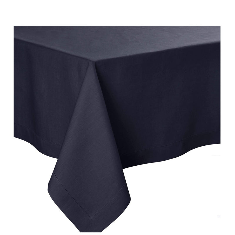 Alexandre Turpault Florence dark grey linen tablecloth in fusain shade with hemstitch detail