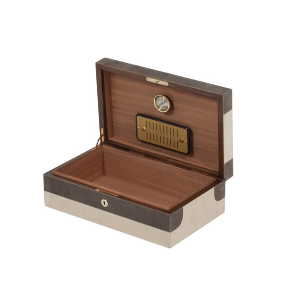 large suede humidor giobagnara flow collection luxury cigar box
