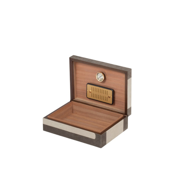 Giobagnara “Flow” Small Humidor in White & Smoke Leather
