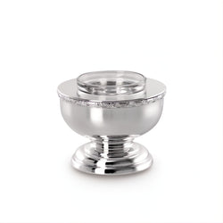Small silver-plated footed caviar bowl with crystal insert from Greggio Royal Collection