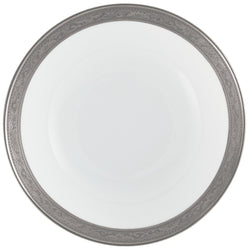 Raynaud Ambassador Platine porcelain fruit saucer with platinum rim and Renaissance-inspired border

