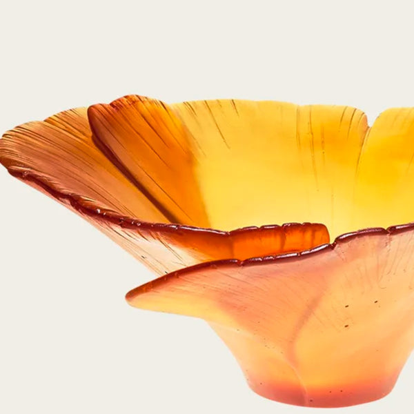 Glass bowl with a unique design on a white background