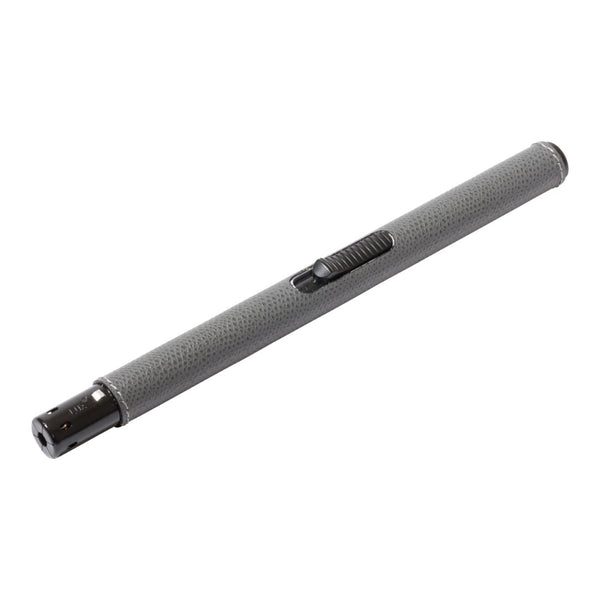 Grey Giobagnara long candle lighter in golf leather with refillable adjustable flame