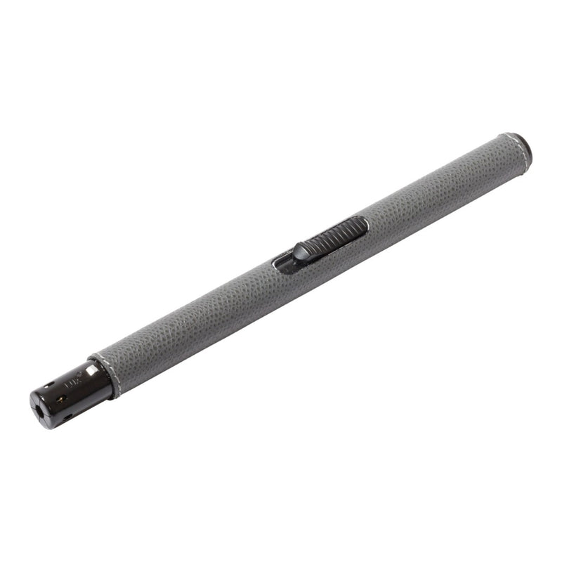 Grey Giobagnara long candle lighter in golf leather with refillable adjustable flame