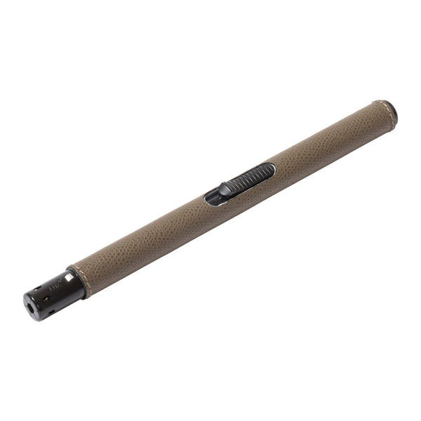 Giobagnara long candle lighter in golf leather with refillable adjustable flame in smoke colour