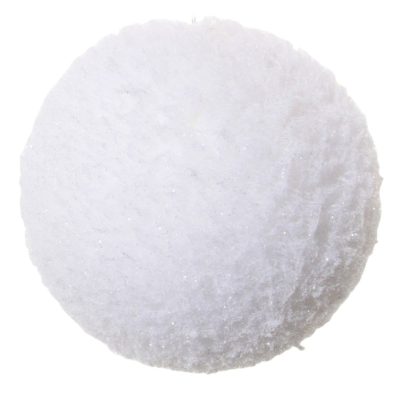 White glitter snowball ornament by Shishi, 15cm, luxury Christmas décor accent for tree or festive display.