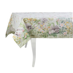 Roseberry Home Hedgehog cotton tablecloth with delicate woodland print