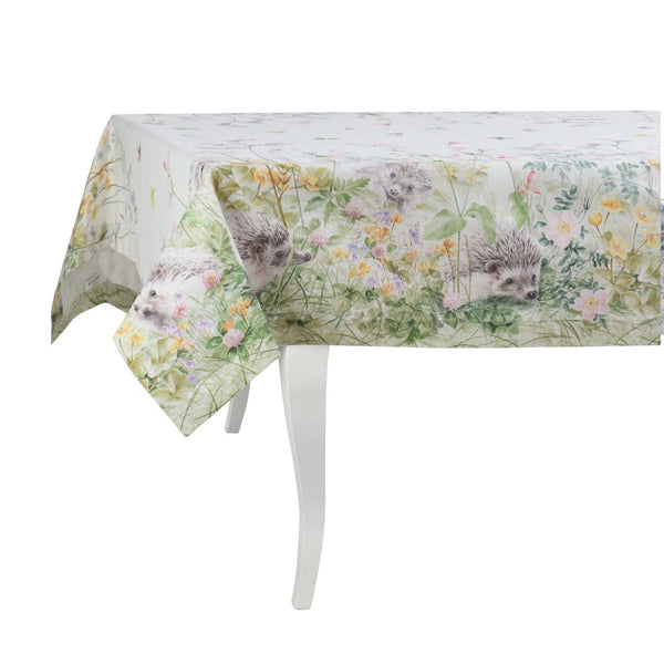 Roseberry Home Hedgehog cotton tablecloth with delicate woodland print