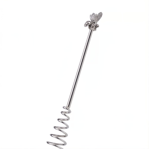 Silver-plated honey dipper with bee detail by Sonja Quandt