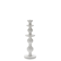Imperial white glazed ceramic candle holder by Adriani e Rossi with sculptural silhouette