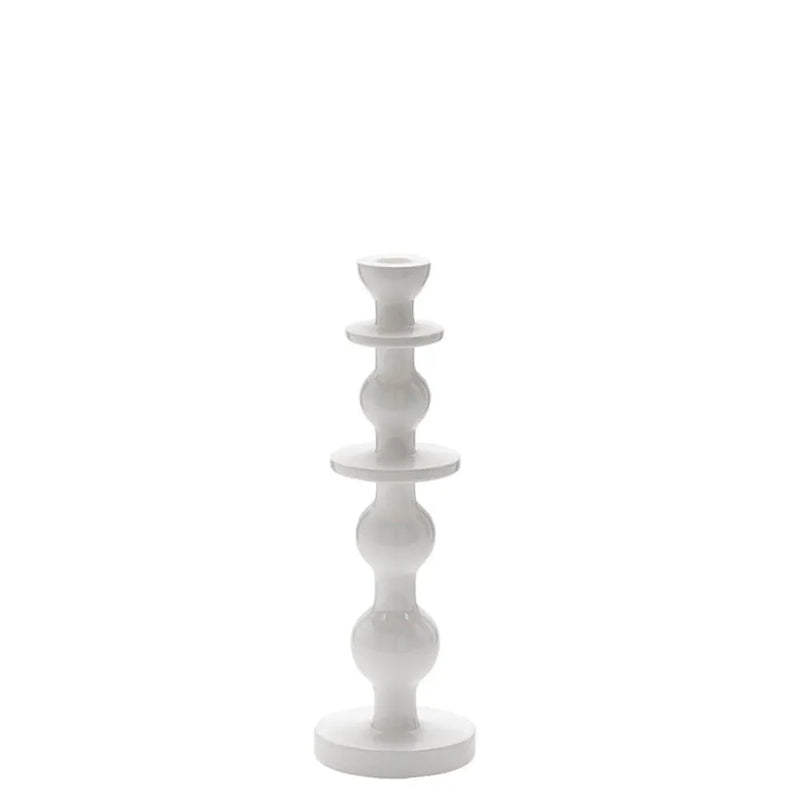 Imperial white glazed ceramic candle holder by Adriani e Rossi with sculptural silhouette