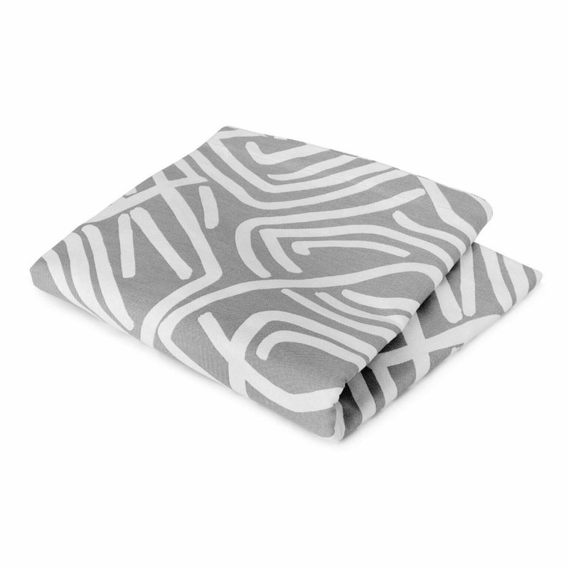 Roseberry Home Infinity cotton tablecloth in soft neutral tones folded