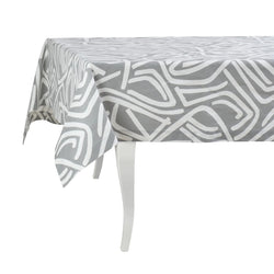 Tablecloth with geometric pattern on a white background