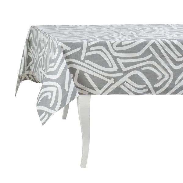 Tablecloth with geometric pattern on a white background