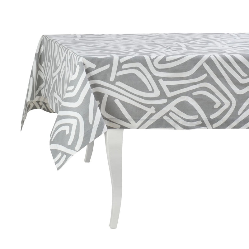 Tablecloth with geometric pattern on a white background