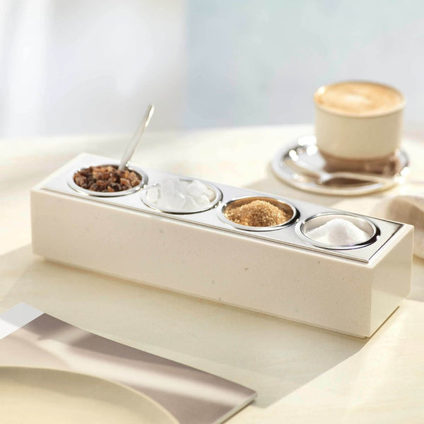 Styled with sugars silver-plated jam and sugar bar in cream by Robbe & Berking