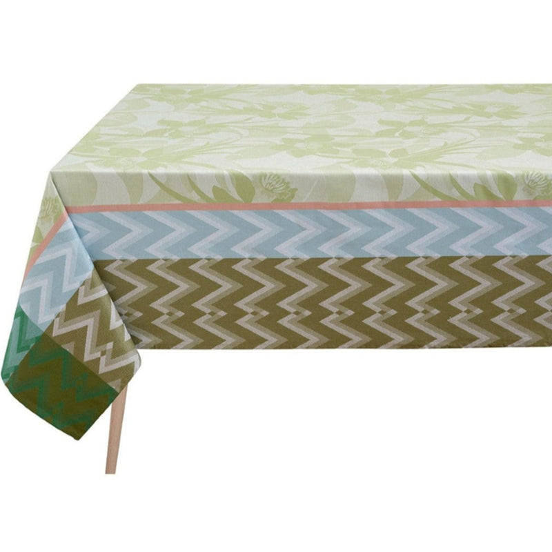 Tablecloth with geometric pattern on a white background