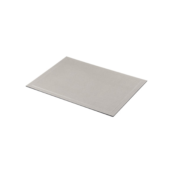 A gray leather desk blotter by Giobagnara on a white background.