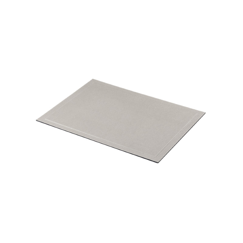 A gray leather desk blotter by Giobagnara on a white background.