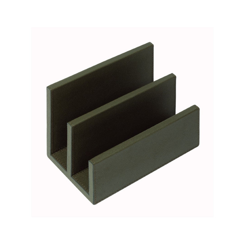 Leather Envelope Holder Arthur in dark green golf leather by Giobagnara