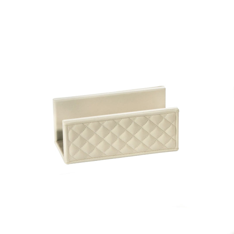 Angle view of Celio Diamonds leather envelope holder with quilted padded inserts by Giobagnara x Riviere