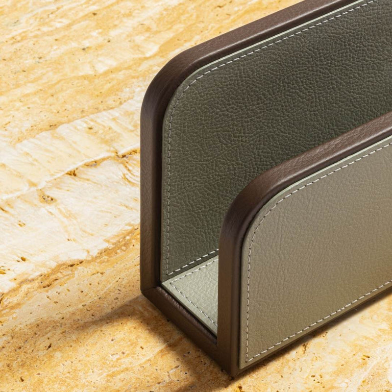 Close-up of Leather Envelope Holder in Pelle Frau leather by Giobagnara x Poltrona Frau