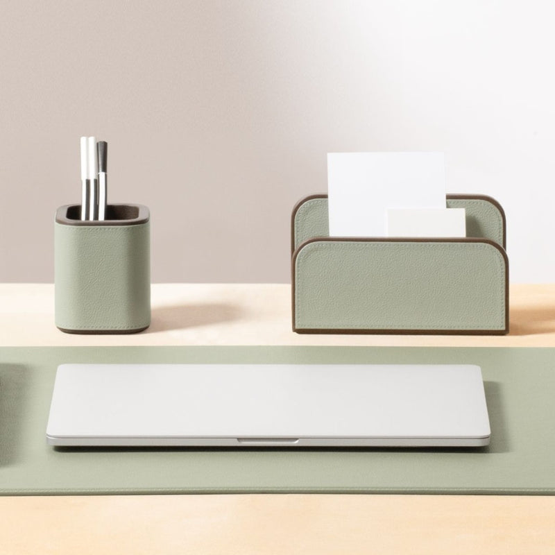 Leather Envelope Holder in Pelle Frau leather by Giobagnara x Poltrona Frau on a light surface.