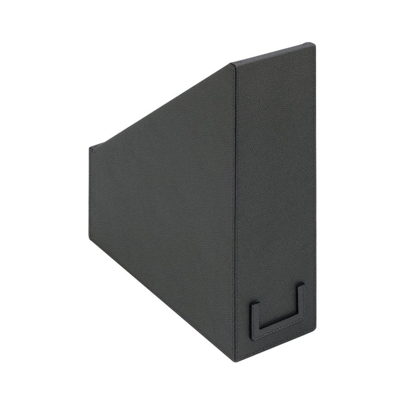 Back of the Leather file holder by Giobagnara with leather-covered structure and name holders