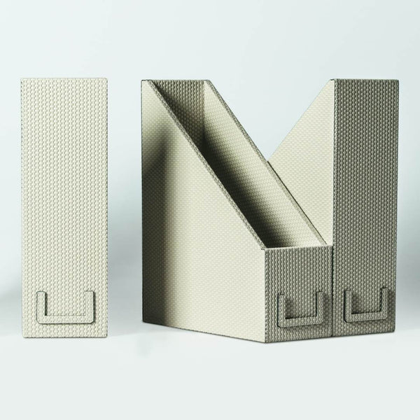 Both sides of Leather Bellagio file holder by Giobagnara with name slot and textured leather finish