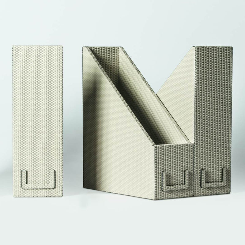 Both sides of Leather Bellagio file holder by Giobagnara with name slot and textured leather finish