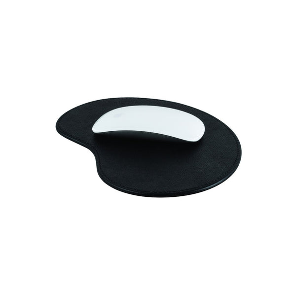 Styled Giobagnara Nello leather mouse pad with organic curved shape in Golf leather