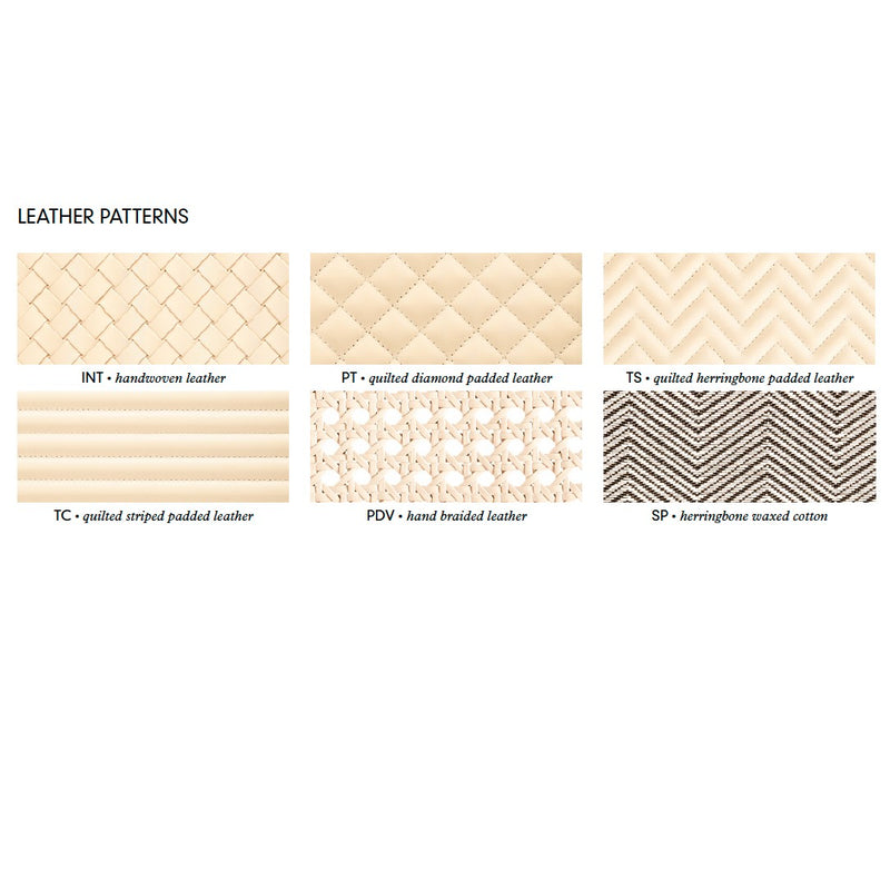 Collection of leather patterns from Riviere on a white background